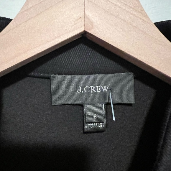 J Crew Black Navy Blue Tipped Twill Blazer Jacket Mandarin Collar Size 6 - Picture 4 of 8